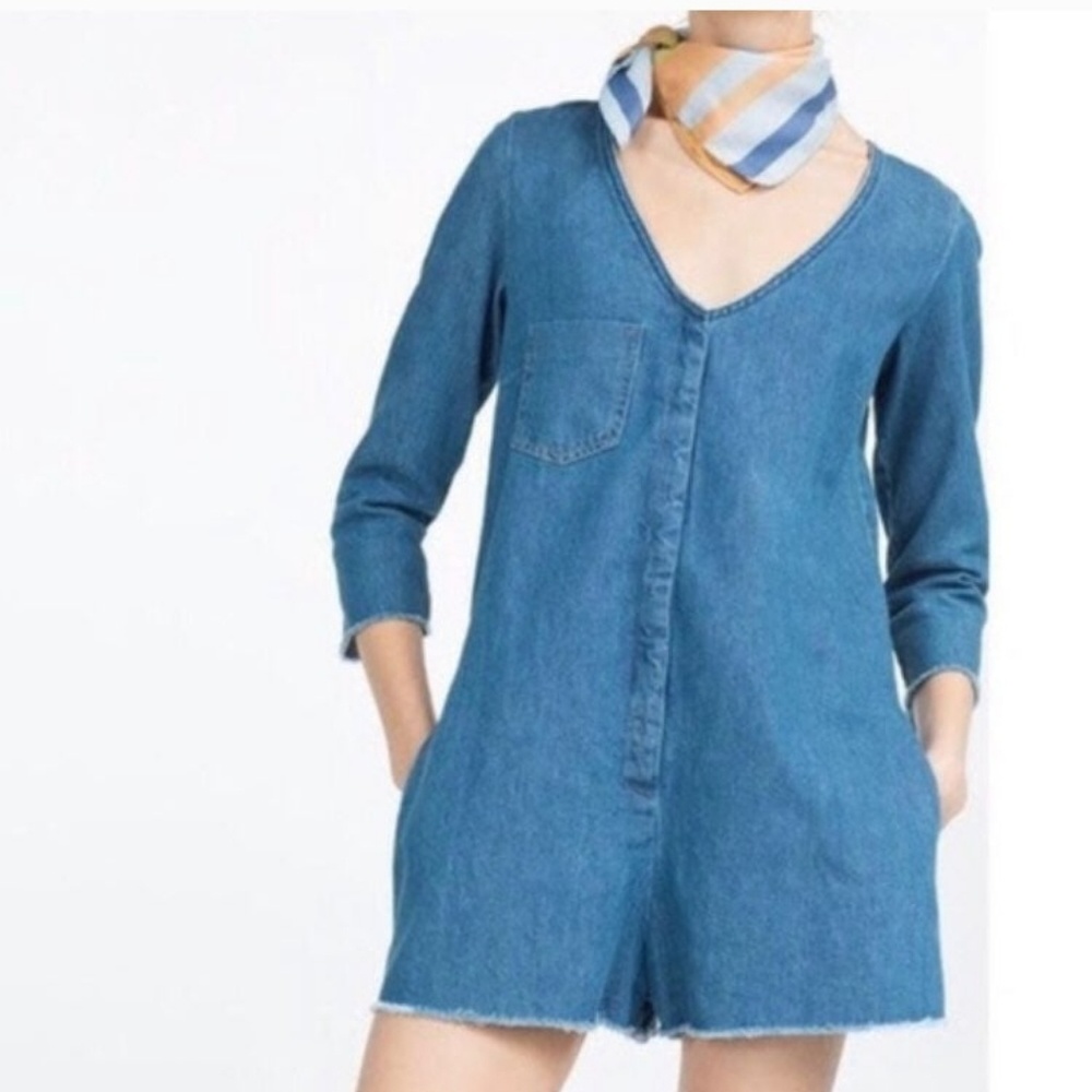 Zara Denim Romper